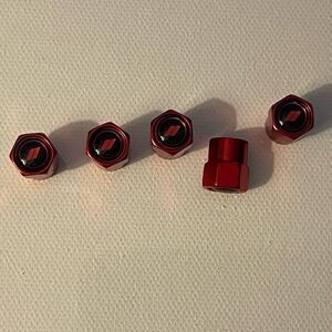 Dodge Charger Valve Stem Caps in Red Set of 5 NWT